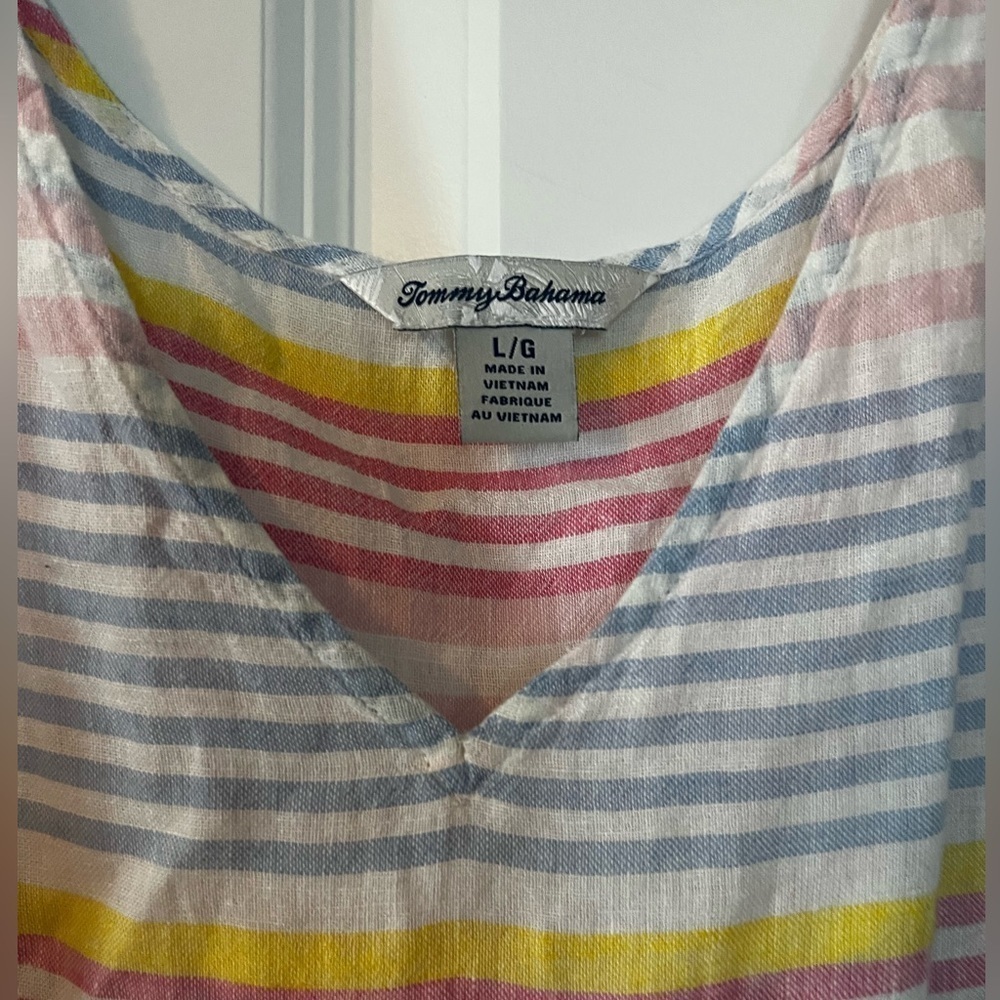 Tommy Bahama Harbour Stripe Shell Tank Top, Linen blend - Picture 7 of 7